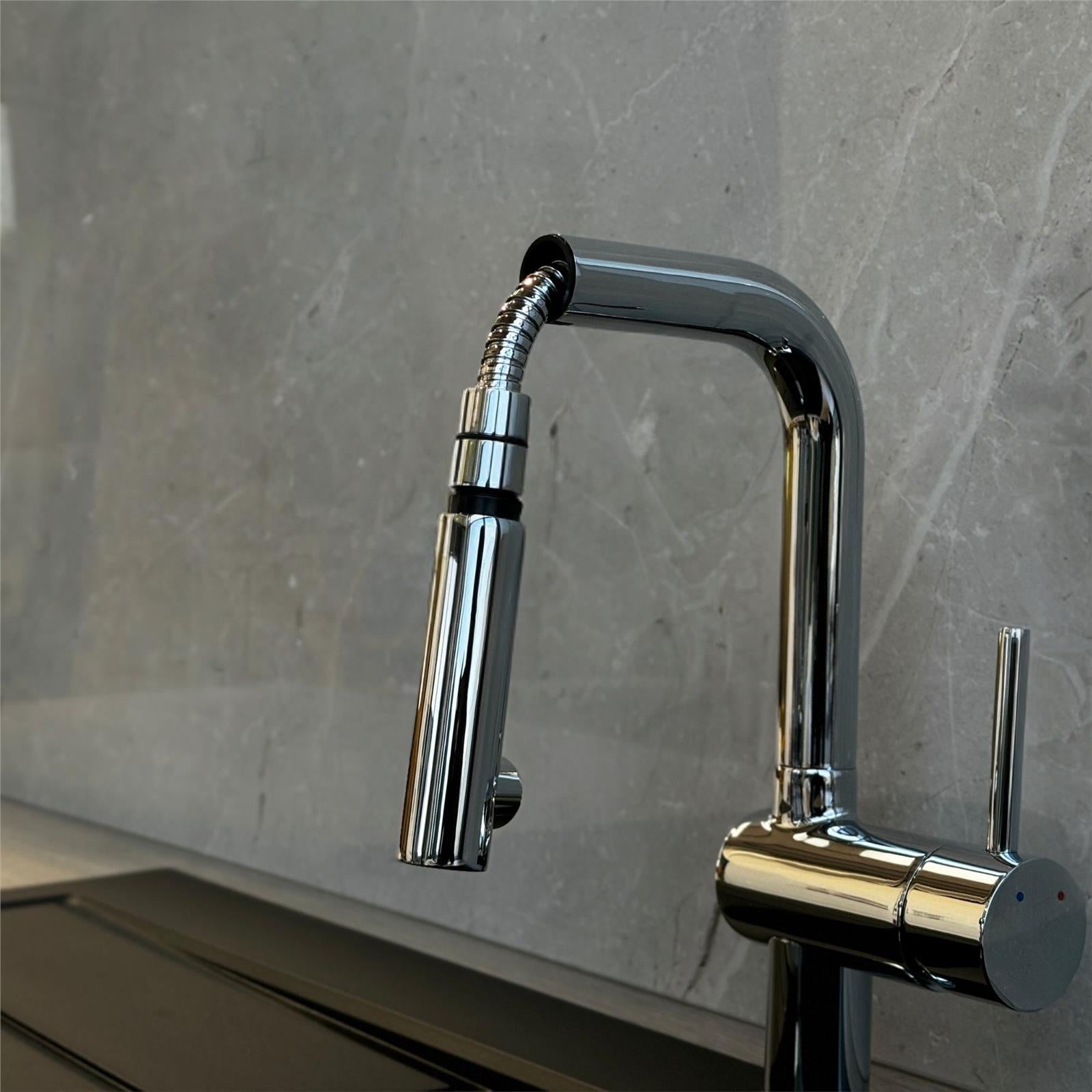 Reginox SONORAN Single Lever Pull Out Spray Spout Kitchen Mixer Tap In Chrome